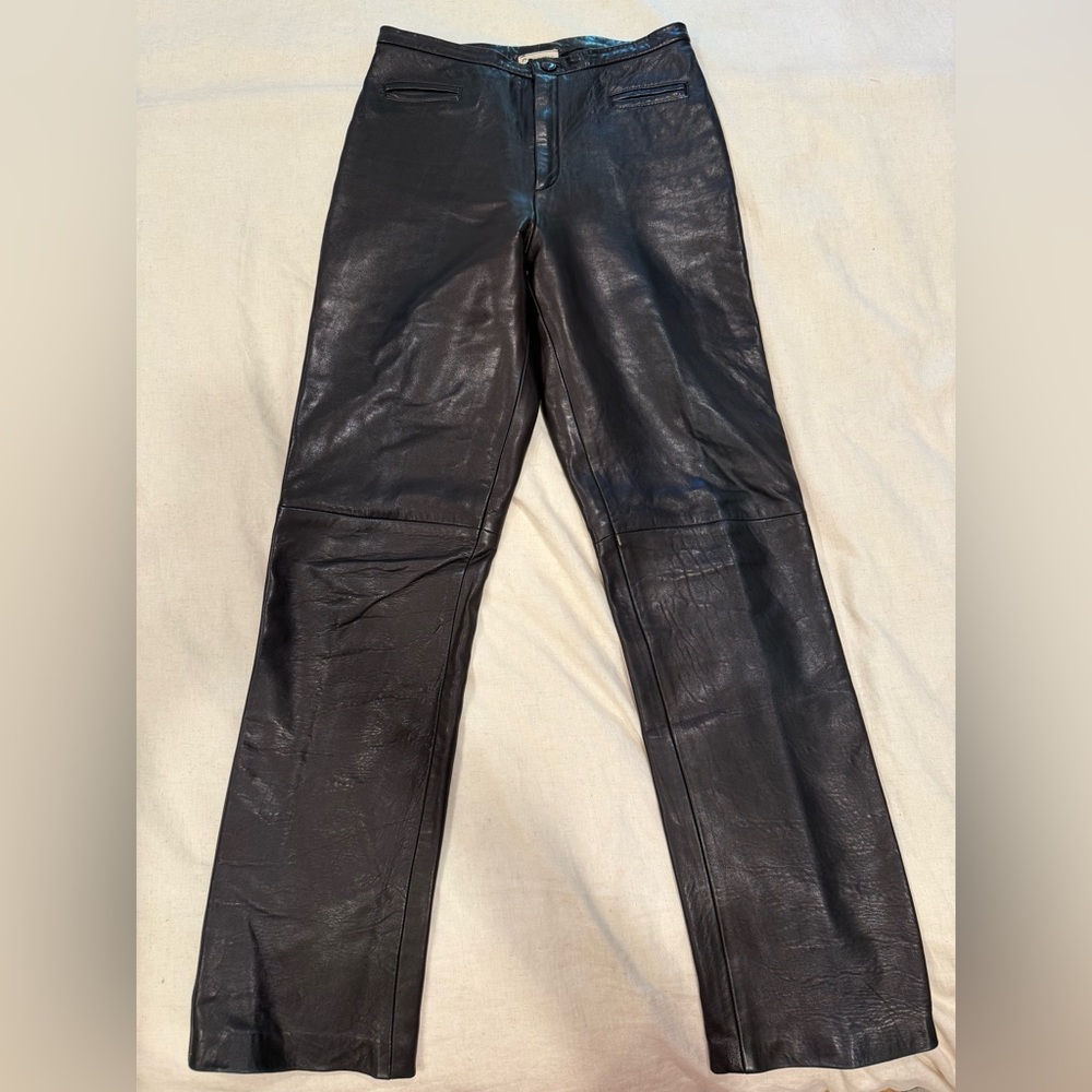 Swann vintage Black Leather Pants